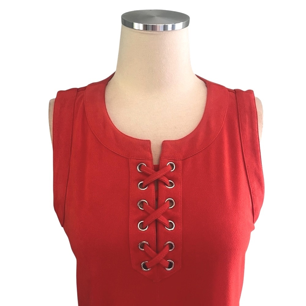 CB 1962 Vegan Suede Sleeveless Red/Rust Dress Sz 10 - Picture 5 of 9